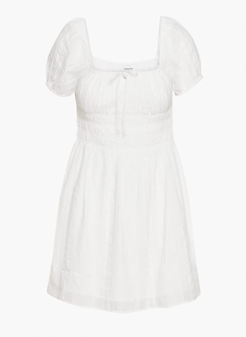 KAY DRESS - Puff-sleeve smocked mini dress