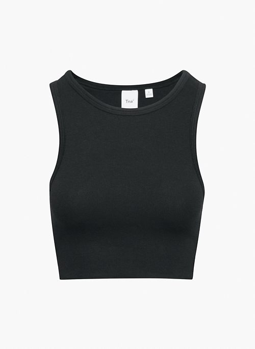 HOMESTRETCH™ CREW CROPPED TANK - Ribbed cotton racerback tank