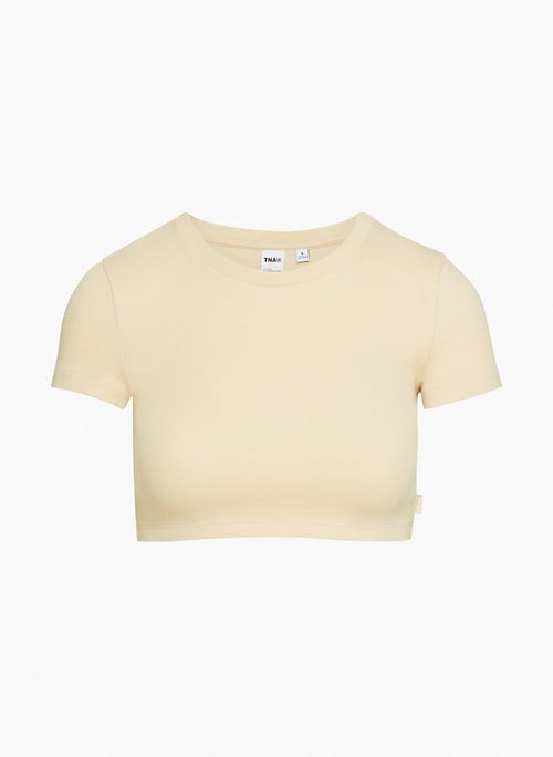 RIBBED RIBCAGE T-SHIRT - Cropped crew-neck tee