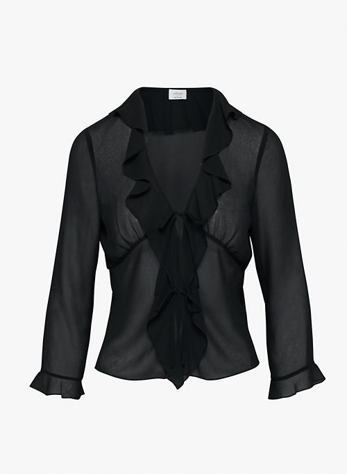 FRENCHY BLOUSE - V-neck ruffle blouse