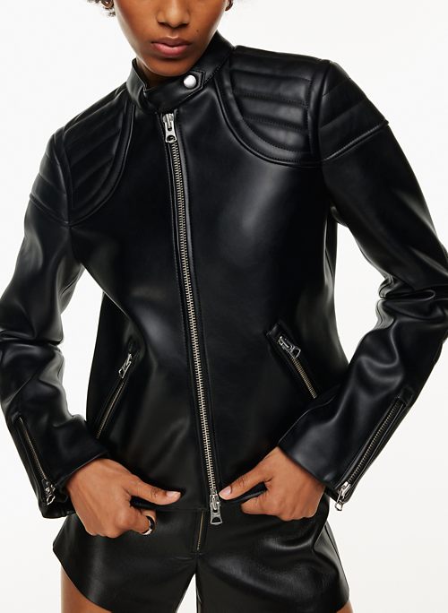 Plain Women's Base Thin Faux Leather Jacket – Plain Clothing Store