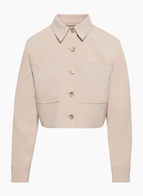 LITTLE CROPPED JACKET - Button-up classic cropped crepe jacket