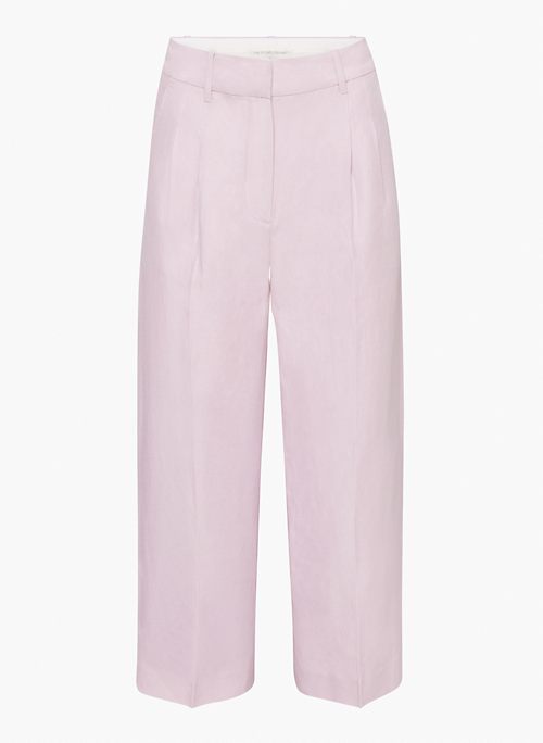 THE EFFORTLESS PANT™ LINEN CROPPED - Cropped high-waisted wide-leg pants