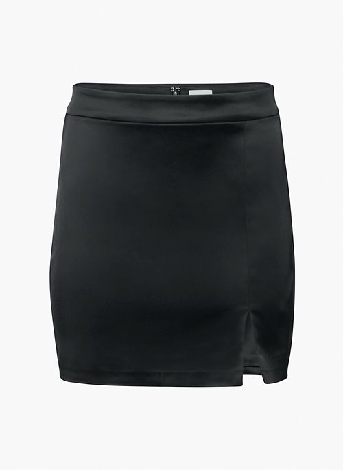 PATIO SATIN MINI SKIRT - High-waisted satin mini skirt