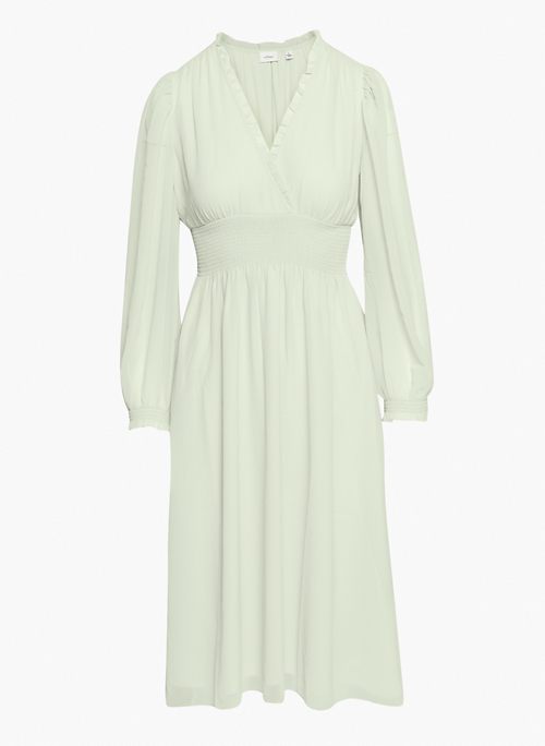 FARAWAY DRESS - Puff-sleeve midi tea dress