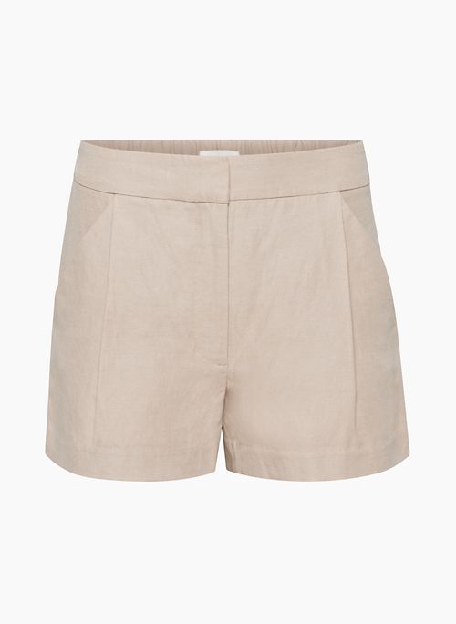 FABLE LINEN 3" SHORT - Pleated linen shorts