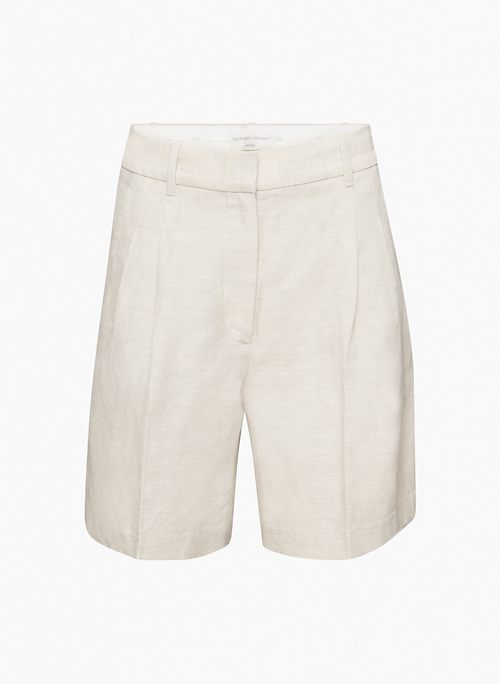 THE EFFORTLESS LINEN 7" SHORT - Pleated linen shorts