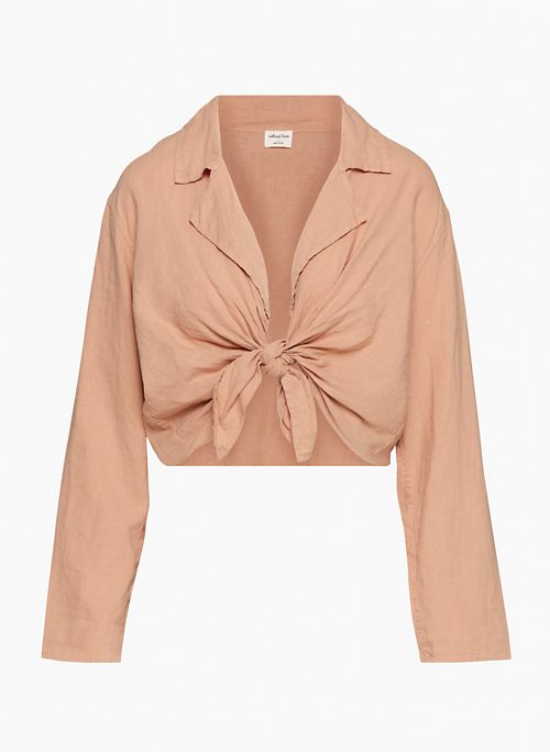 APERITIF LINEN TOP - Tie-front linen blouse
