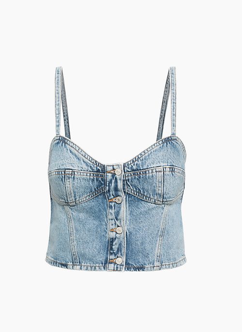 Sri Mala, the Bustier in Denim