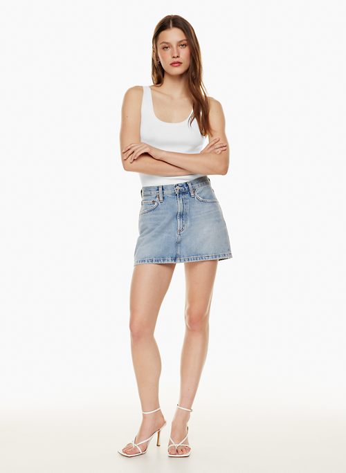 Womens Micro Mini Booty Skirt Low Rise Ruffled Jean Skort Denim Skater  Dancewear | eBay