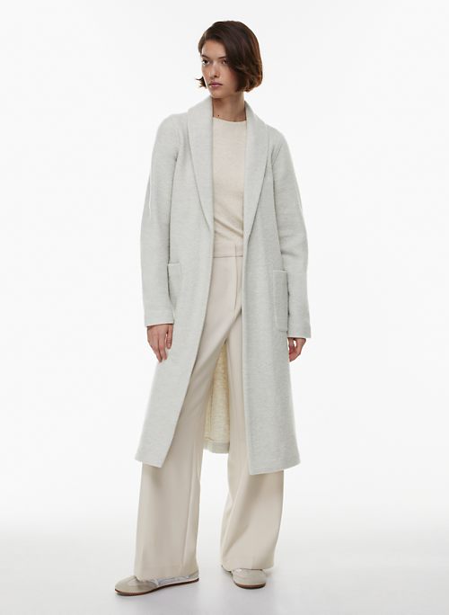 Women's Smooth Ribbed Long Cardigan, Loungewear Robe