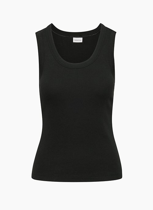 BUSY TANK - Ribbed cotton scoopneck tank