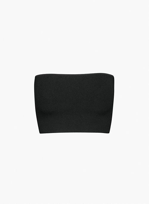SCULPT KNIT CROPPED TUBE TOP - Cropped rib-knit tube top