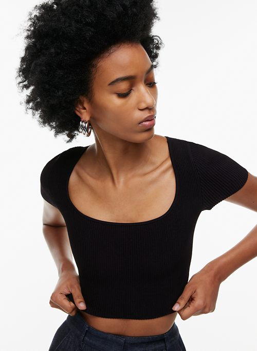 Black Crop Sweaters & Hoodies for Women
