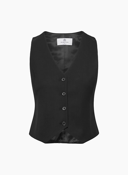 DENIRO VEST - Classic-fit button-up wool twill suit vest