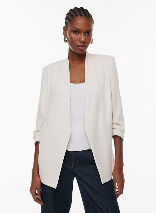 Sheer sales white blazer