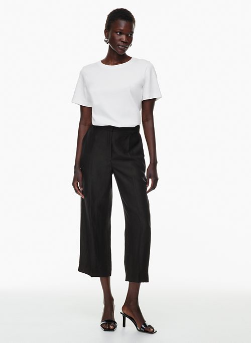 AGENCY LINEN CROPPED PANT