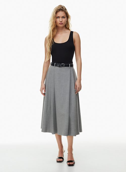 SweatyRocks Women's Casual Button Down Elastic Waist A Line Midi Skirt with  Belt : : Clothing, Shoes & Accessories