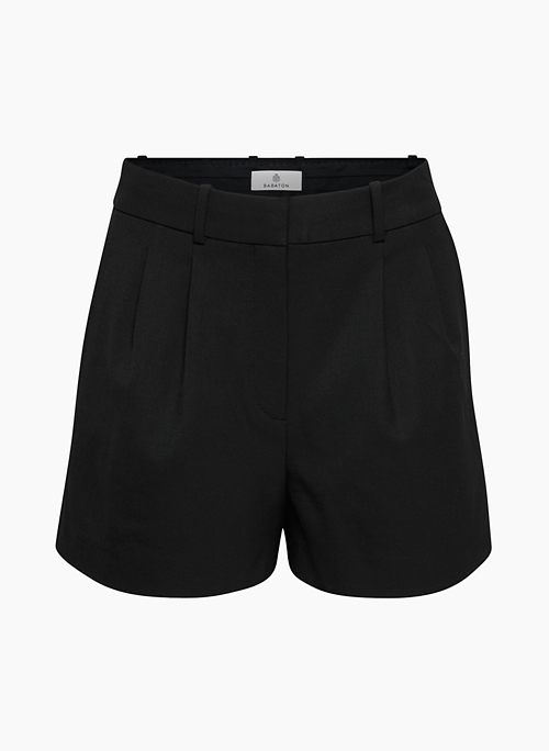 PLEATED MINI SHORT - High-waisted pleated shorts