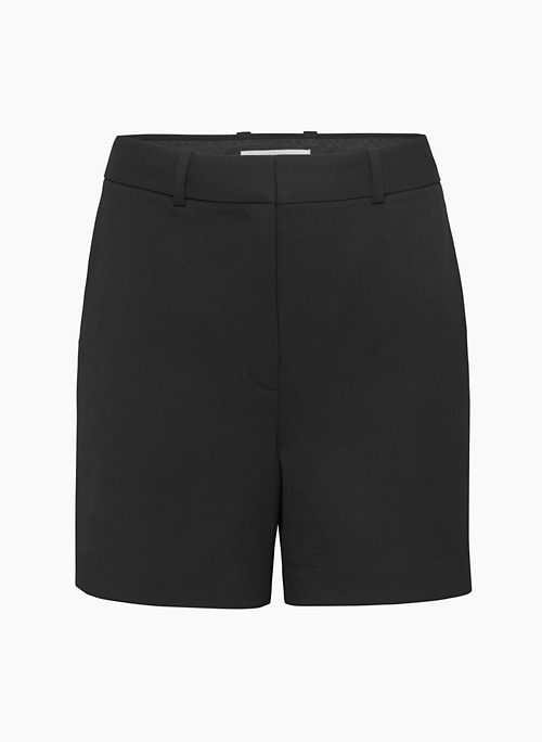 AGENCY MID-THIGH SHORT - High-rise wool shorts