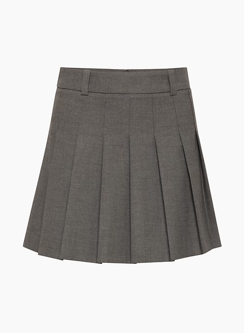 OLIVE MINI SKIRT - Pleated high-waisted micro skirt