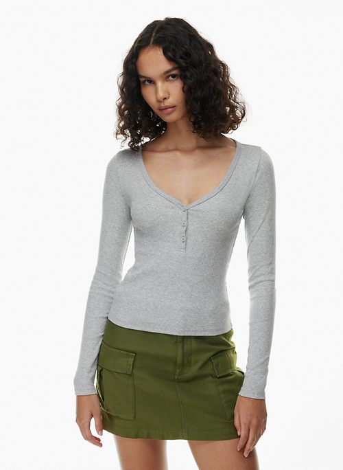 Bkolouuoe Long-Sleeved T-shirt V-shaped Ladies Zipper Top Strip