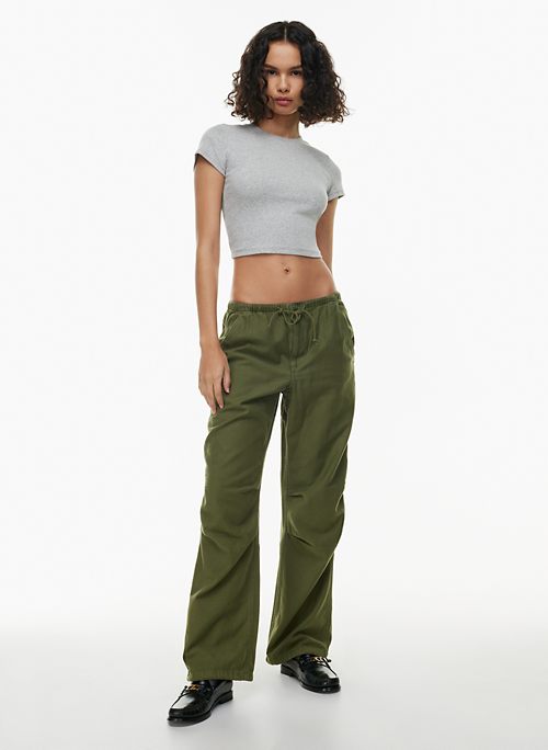 Ardene Ultra High Rise Cargo Pants in Light Green, Size, 100% Cotton
