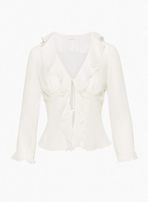FRENCHY BLOUSE - V-neck chiffon ruffle blouse