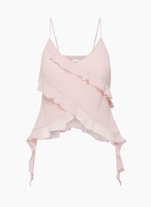 Picot-trimmed Camisole Top - Light pink - Ladies