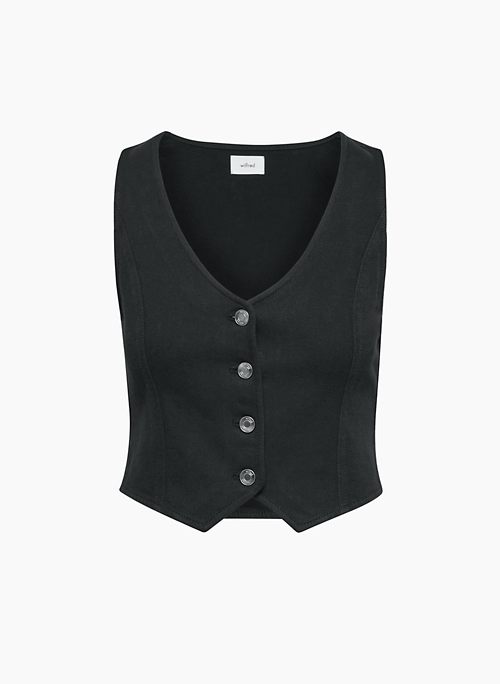 CHARISMA VEST - Slim-fit twill button-up vest