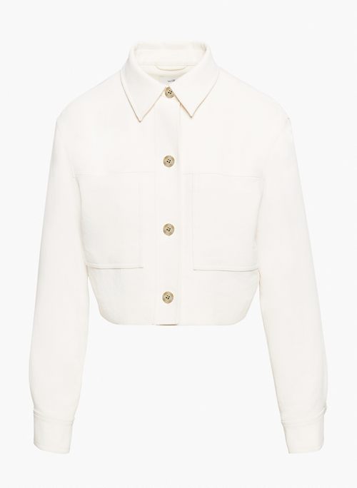 LITTLE CROPPED JACKET - Button-up cropped crepe jacket