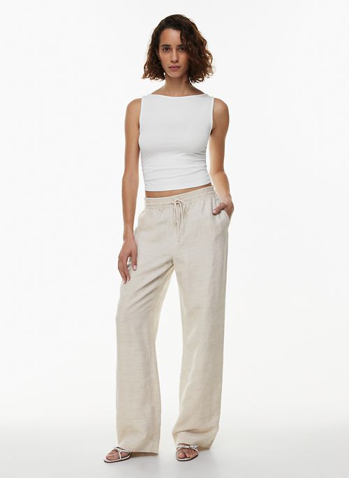 Time and Tru White Linen Pants for Women