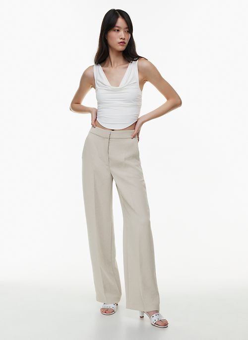 VOOVEEYA Casual Wide Leg Pants for Women - Elastic High Waisted Dress Pants  for Business Work Comfy Slacks Trousers Suit, Brown, X-Small : :  Clothing, Shoes & Accessories