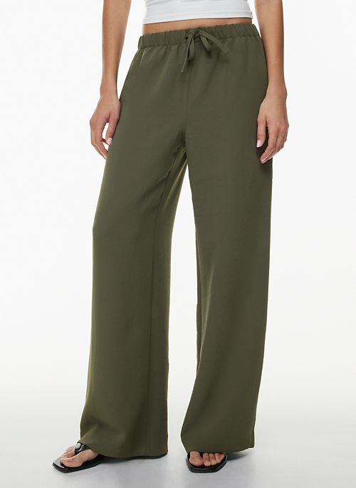 A. Peach Cable Knit Wide Leg Pant - Women's Pants in Oatmeal