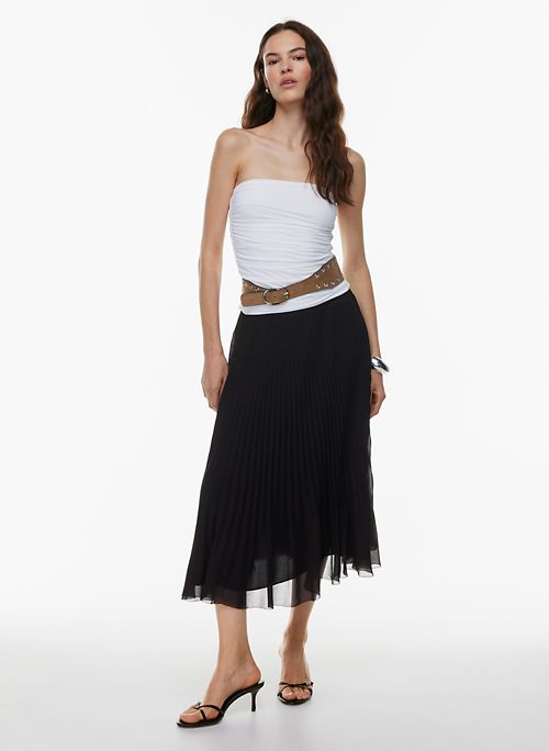 Bliss Knit Pleated Skirt Midi Black – Sheek