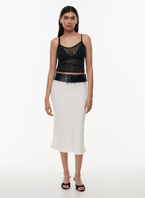 Women's Satin Skirt Slip with Lace