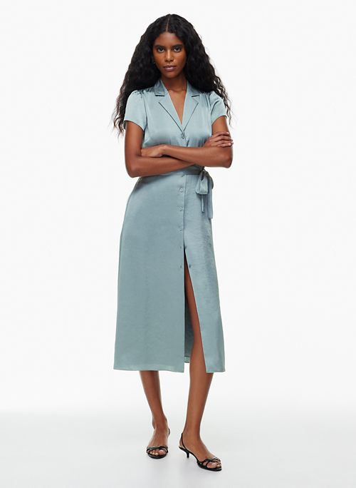 Buy Seaweed Green Zena Button Up Midi Dress Online - Forever New