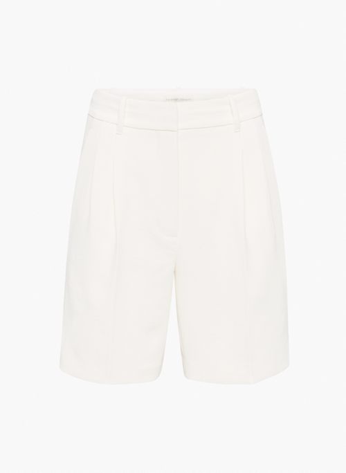 THE EFFORTLESS SHORT™ LONG - Relaxed Japanese crepe high-waisted wide-leg pleated shorts