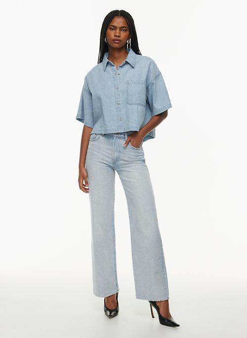 Bogari Women's Size 12 Blue Capri Leg Dark Wash Cotton Blend Stretch Denim  Jeans