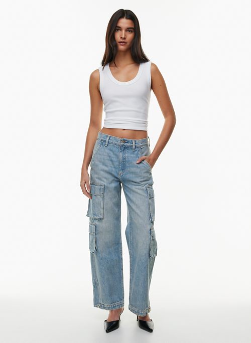 Vintage cargo jeans for women New high-waisted, straight-cut women's pants