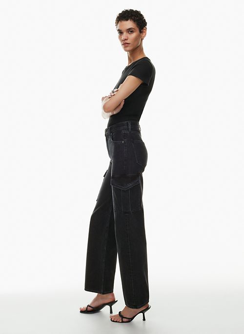Wide High Jeans - Black - Ladies