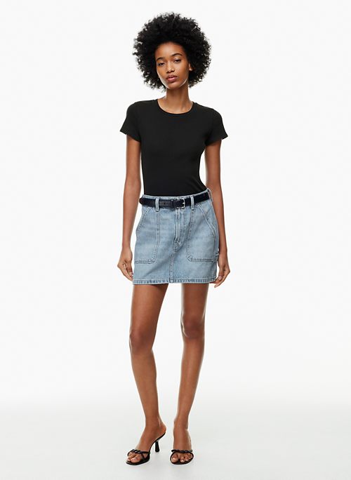 JNGSA Women's Summer/Fall Denim Skirt with Pocket Casual High Waist Mid  Length Skirt Cargo A-Line Jean Skirt Dark Gray - Walmart.com