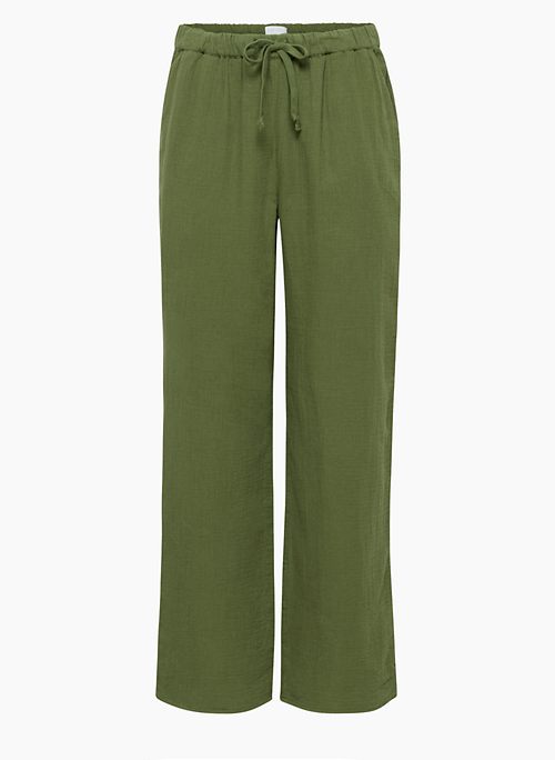 Olive Green Cotton Dress Pants