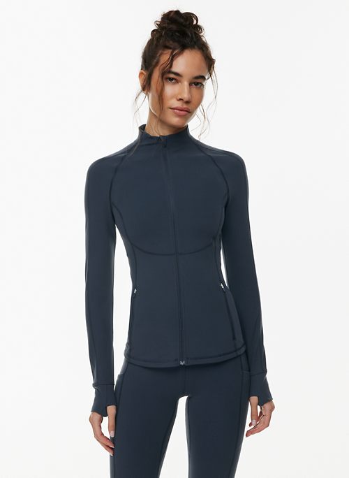 KTILG Womens Cropped Jacket Half Zip Pullover Slim Fit Yoga Running  Athletic Workout Jackets Long Sleeve Activewear Top Large Deep Grey  Training Jacket