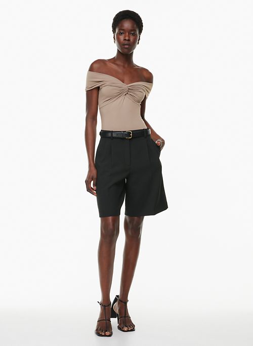 Cuffed high waisted denim shorts, Collection 2021