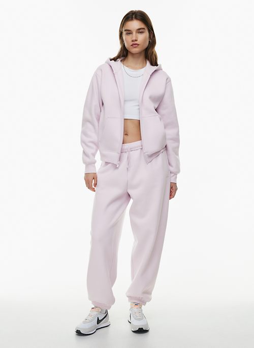 PINK Zip up cropped sweater and shorts set, Womens Loungewear