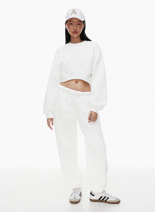 White Cropped Sweatshirt