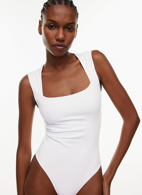 White Wide Rib Sleeveless Bodysuit