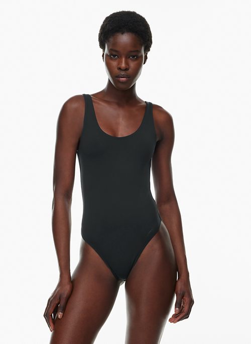 Womens Black Sleeveless Seamfree Bodysuit