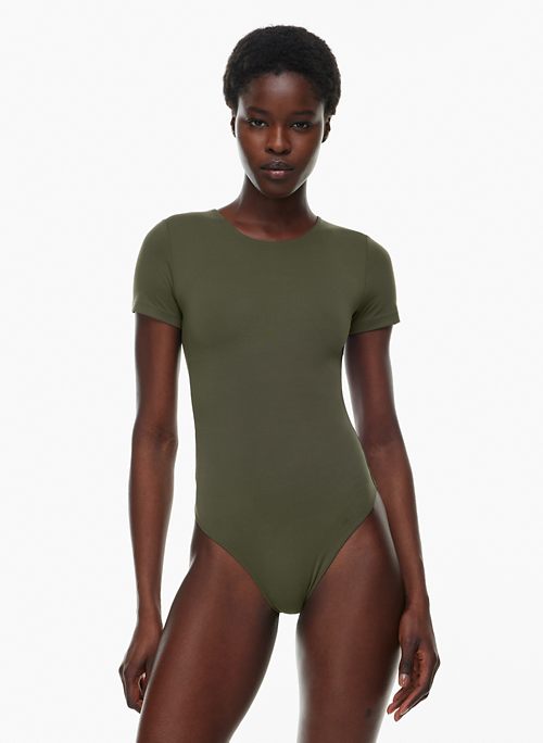 Green Short Sleeve Bodysuits for Women